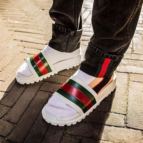 gucci high top slides|gucci slides for men.